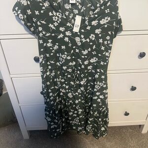 GAP Olive Floral Dress